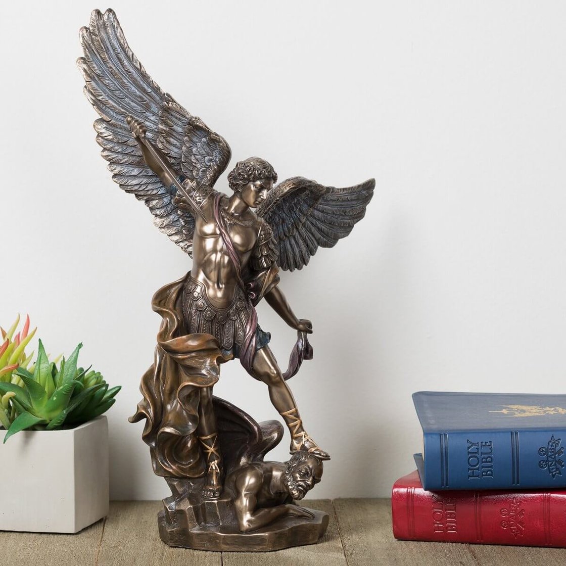 St. Michael Bronze Finish Statue 